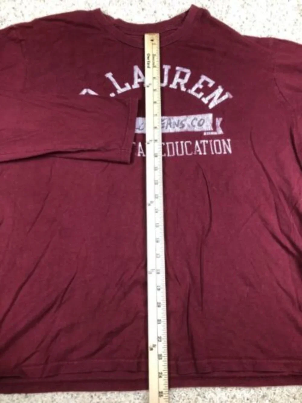 Polo Jeans Company Long Sleeve T-Shirt Adult Size Medium Red Burgundy Spell Out